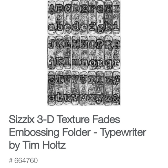 Sizzix 3-D Texture Fades Embossing Folder - Typewriter by Tim Holtz - Picture 1 of 2